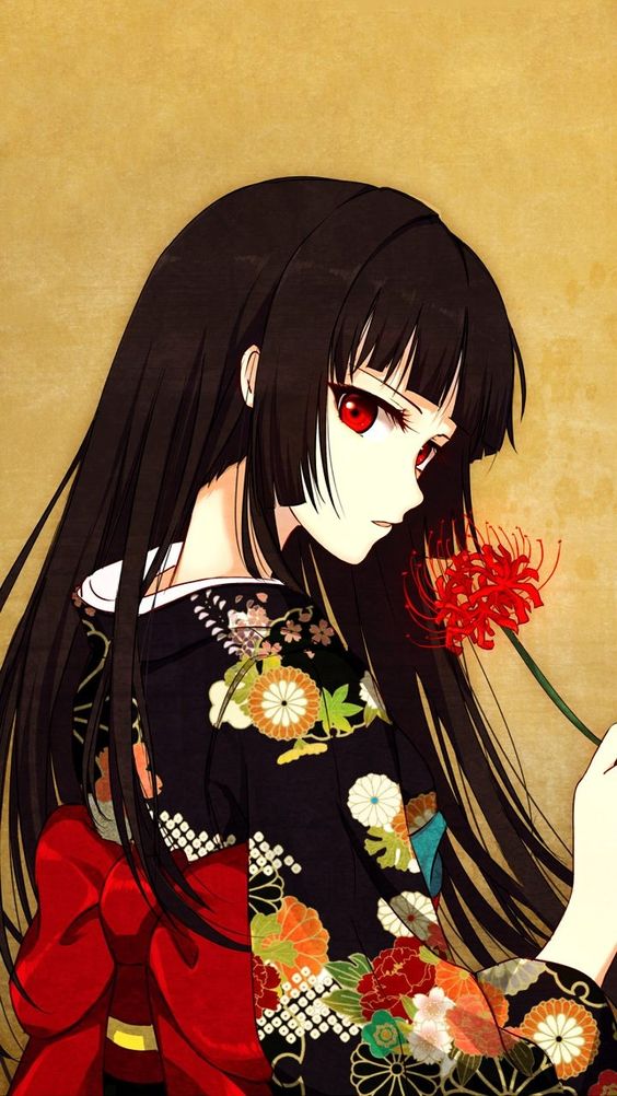 Enma Ai holding a red spider lily